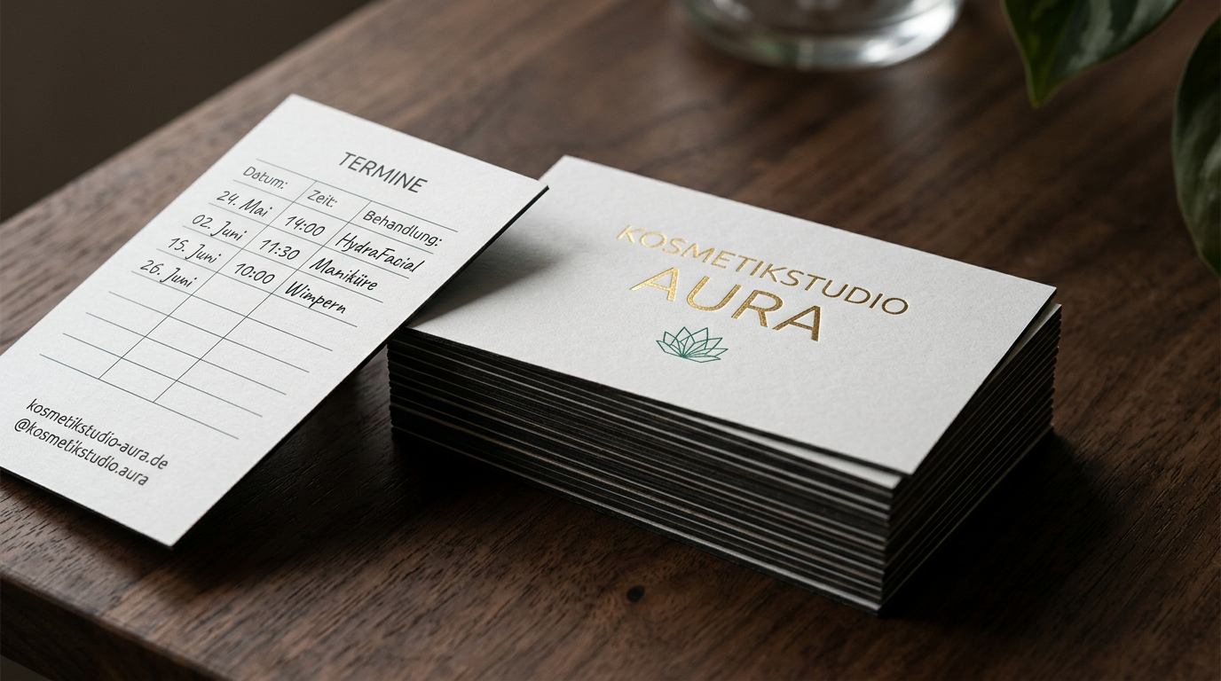 Visitenkarten Beispiel: Kosmetikstudio Aura